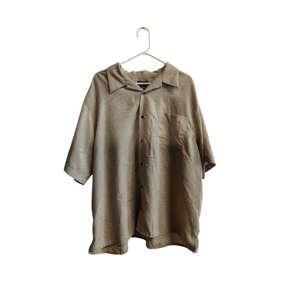 Knightsbridge Men's 2X Beige Tropical Design Hawaiian Short Sleeve Shirt - Picture 1 of 5